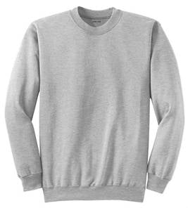 Unisex Heather Grey Sweatshirt Ribbed Cuffs