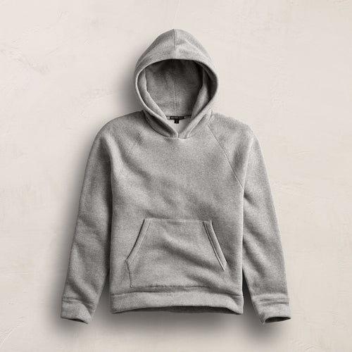 James Perse MVNS3720 Hooded Sweatshirt Heather Grey Cotton Fleece