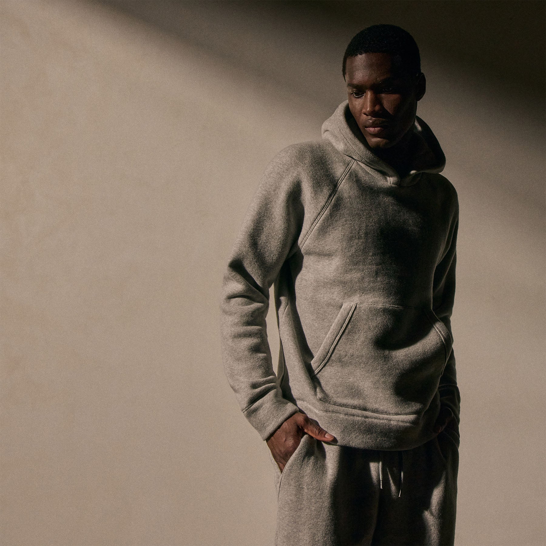 James Perse MVNS3720 Hooded Sweatshirt Heather Grey Cotton Fleece